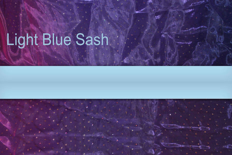 Light Blue - Trimmed Custom Embroidered Sash (4-5 Weeks Production Time [Rush Options Available])
