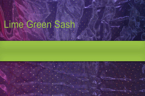 Lime Green - Trimmed Custom Embroidered Sash (4-5 Weeks Production Time [Rush Options Available])