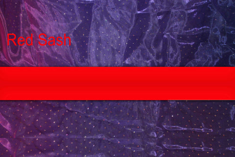 Red - Trimmed Custom Embroidered Sash (4-5 Weeks Production Time [Rush Options Available])