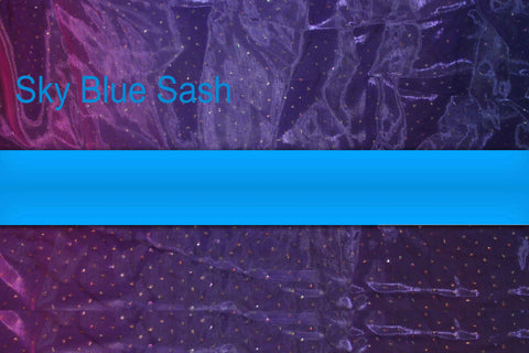Sky Blue - Trimmed Custom Embroidered Sash (4-5 Weeks Production Time [Rush Options Available])
